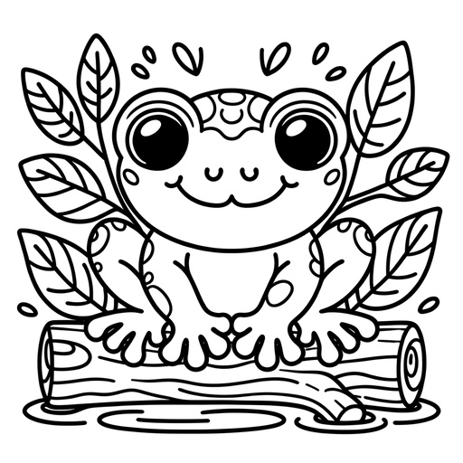 Cute Tree Frog Coloring Page