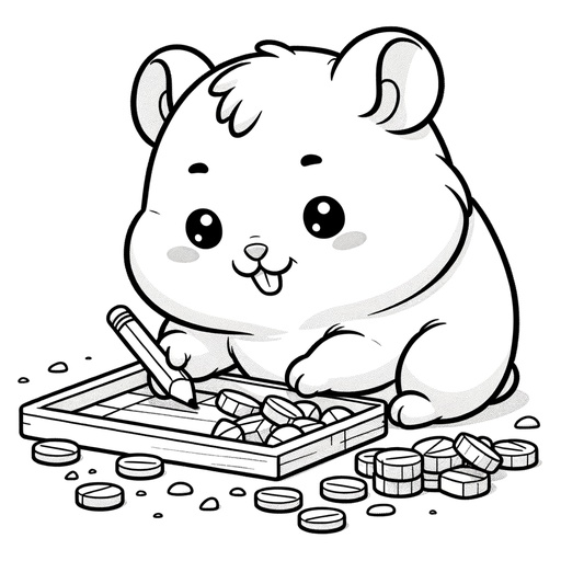 Professional Hamster Coloring Page