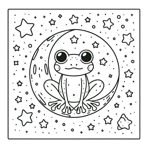 Space Tree Frog Coloring Page