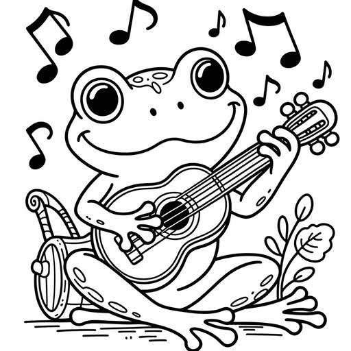 Musical Tree Frog Coloring Page