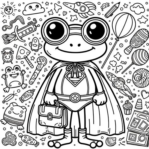 Superhero Tree Frog Coloring Page