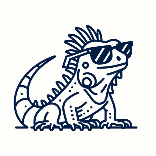 Iguana in Sunglasses Coloring Page