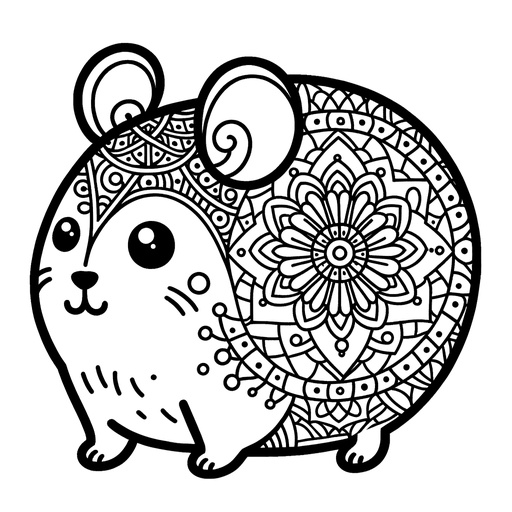 Mandala Hamster Coloring Page