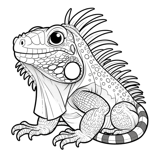 Cute Iguana Coloring Page