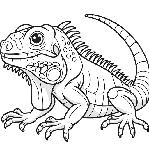 Cartoon Iguana Coloring Page