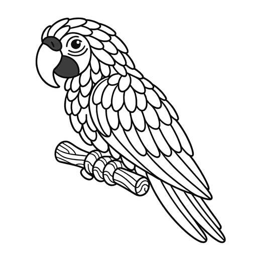 Simple Macaw Coloring Page