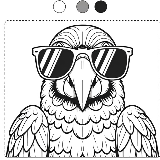 Macaw in Sunglasses Coloring Page