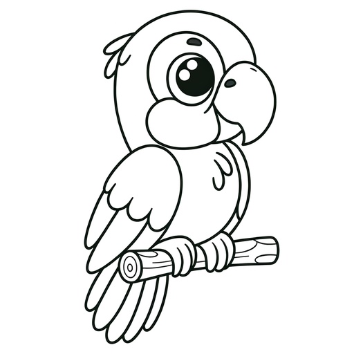 Cute Macaw Coloring Page