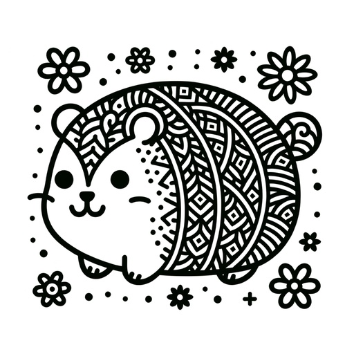 Mindful Hamster Coloring Page