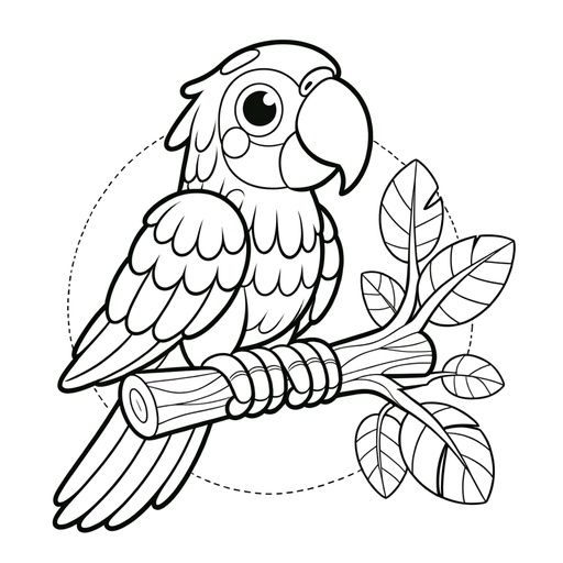 Cartoon Macaw Coloring Page