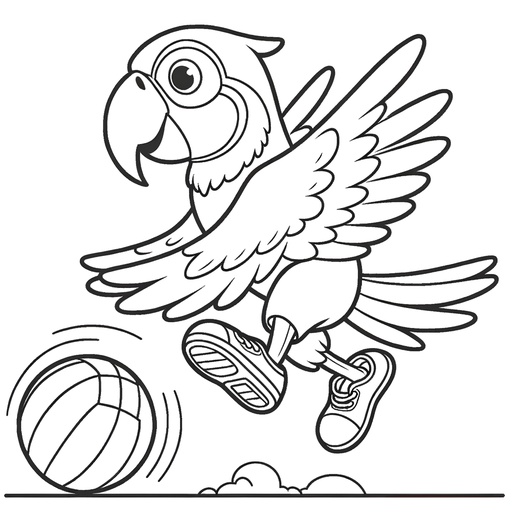 Sporty Macaw Coloring Page