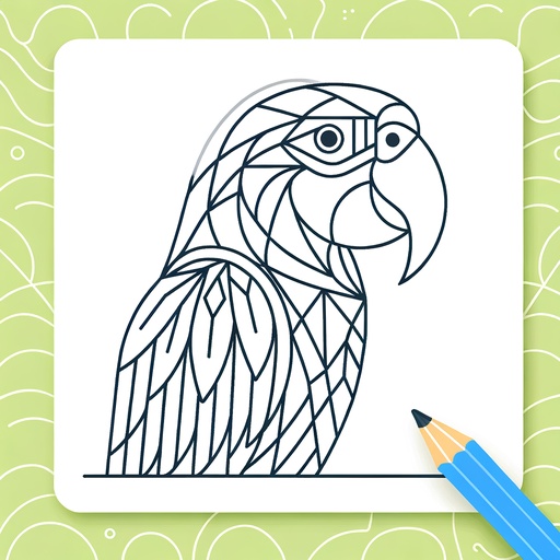 Geometric Macaw Coloring Page