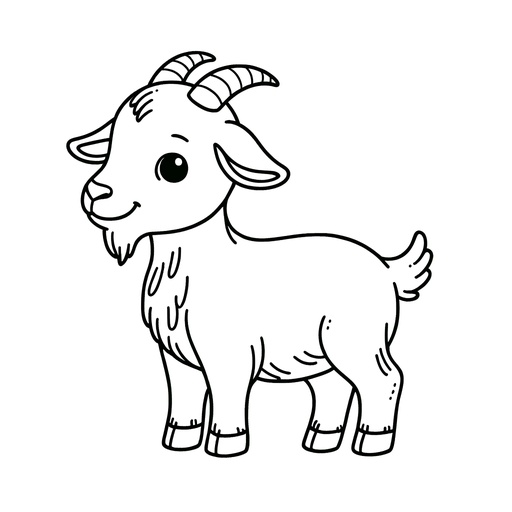 Simple Goat Coloring Page