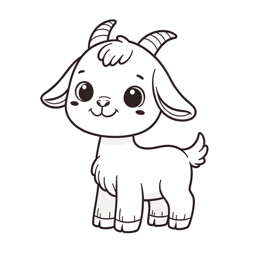 Cute Goat Coloring Page