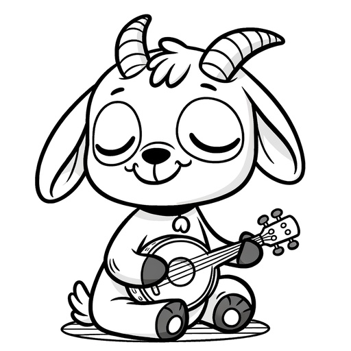 Musical Goat Coloring Page