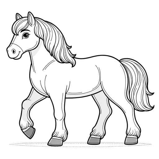 Simple Horse Coloring Page