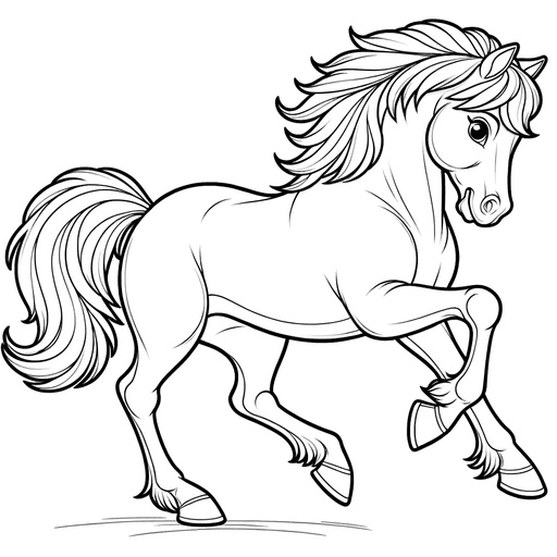 Action Horse Coloring Page