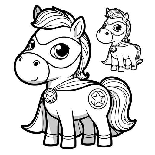 Superhero Horse Coloring Page