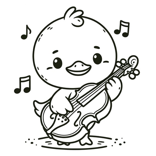 Musical Duck Coloring Page