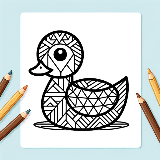 Geometric Duck Coloring Page