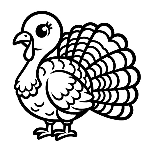 Simple Turkey Coloring Page