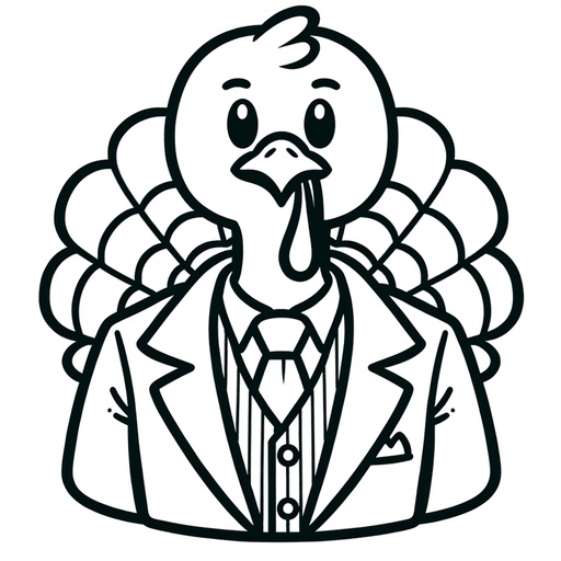 Turkey in a Suit Coloring Page