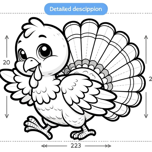 Action Turkey Coloring Page
