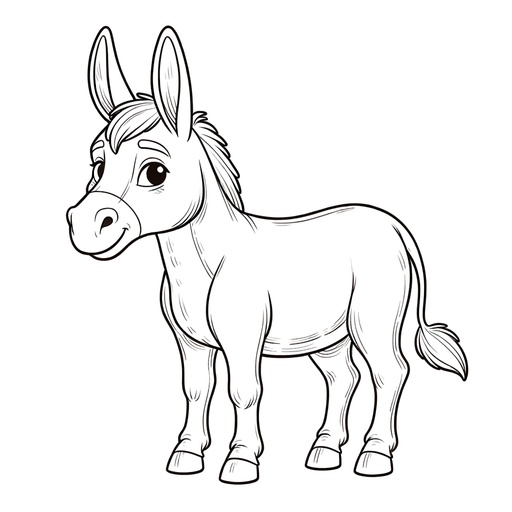 Simple Donkey Coloring Page