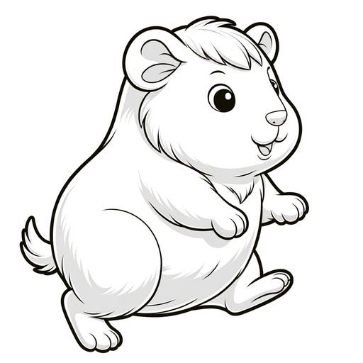 Action Guinea Pig Coloring Page