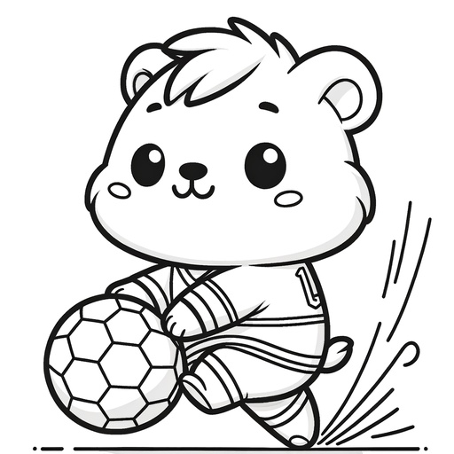 Sporty Guinea Pig Coloring Page