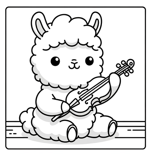Musical Llama Coloring Page