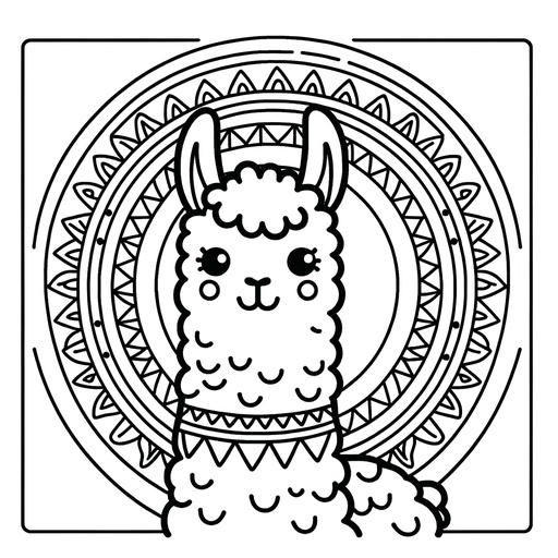 Mandala Llama Coloring Page