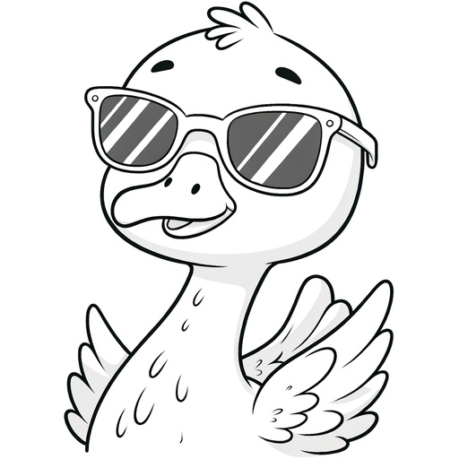 Goose in Sunglasses Coloring Page