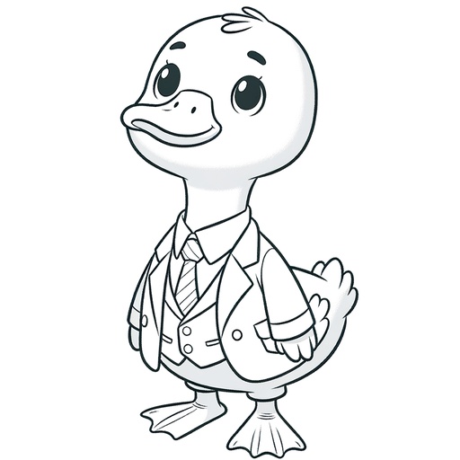 Goose in a Suit Coloring Page