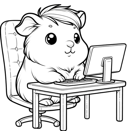 Professional Guinea Pig Coloring Page