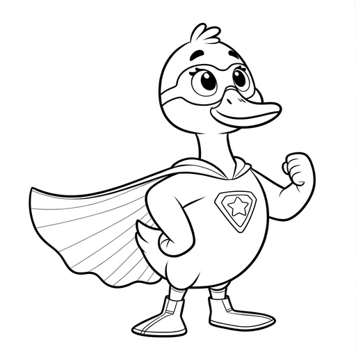 Superhero Goose Coloring Page