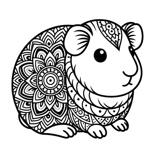 Mandala Guinea Pig Coloring Page