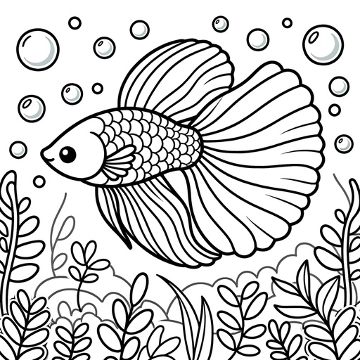 Underwater Guppy Coloring Page- 4 Free Printable Pages