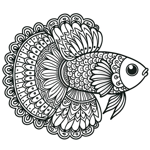 Mandala Guppy Coloring Page