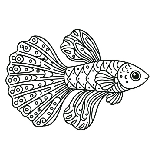 Mindful Guppy Coloring Page