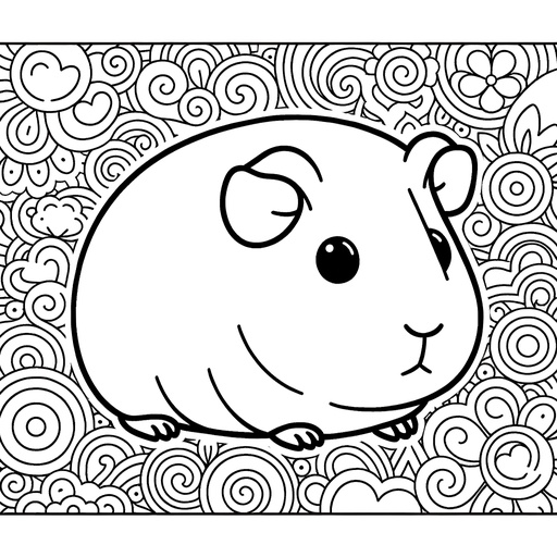 Mindful Guinea Pig Coloring Page