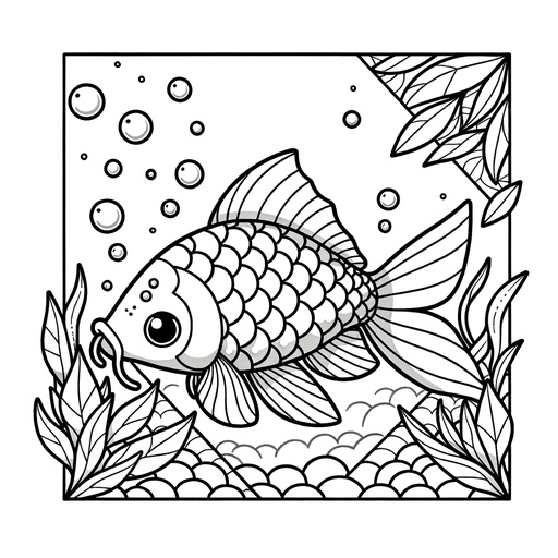 Underwater Mirror Carp Coloring Page