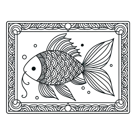 Mindful Mirror Carp Coloring Page