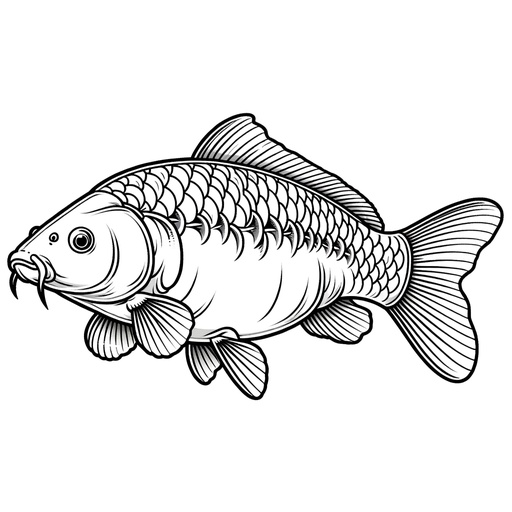 Realistic Mirror Carp Coloring Page