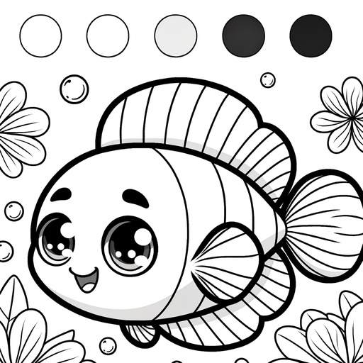 Cute Swordtail Fish Coloring Page