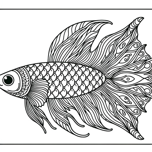 Mindful Swordtail Fish Coloring Page