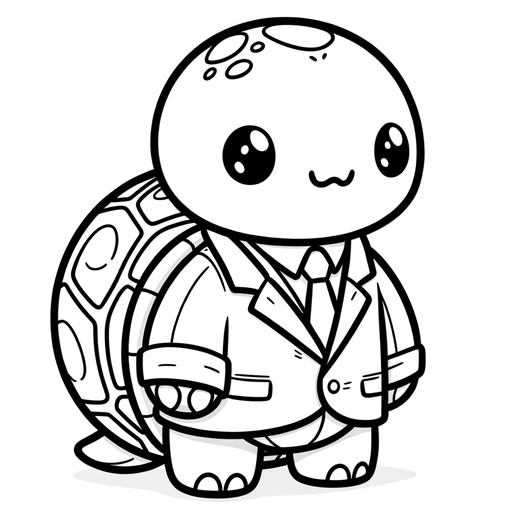 Turtle in a Suit Coloring Page