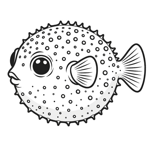 Realistic Puffer Fish Coloring Page