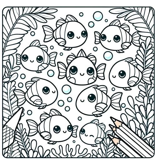 Cute Neon Tetra Coloring Page