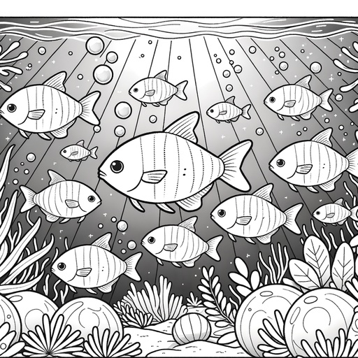 Underwater Neon Tetra Coloring Page